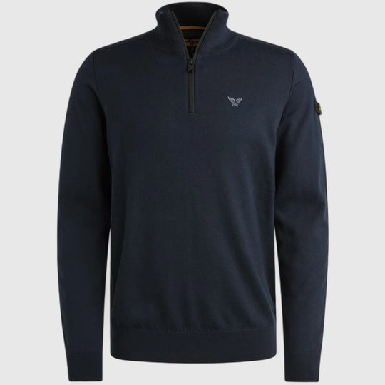 PKW2508303-5073 PME Legend Knitwear Half Zip Collar Cotton Sky Captain/Blauw