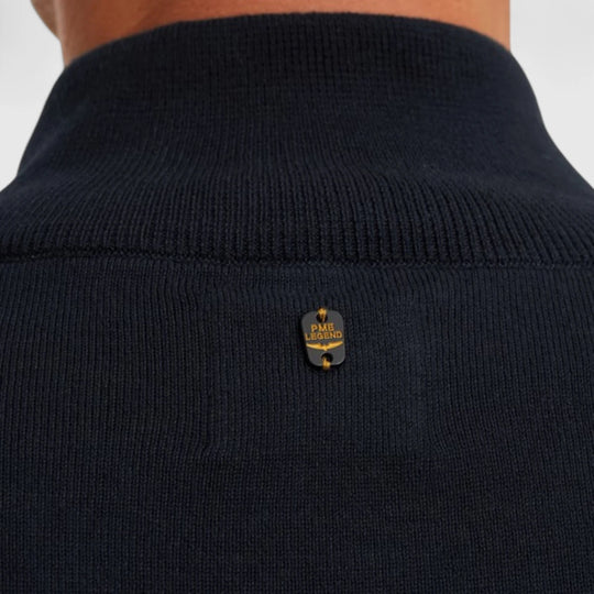 PKW2508303-5073 PME Legend Knitwear Half Zip Collar Cotton Sky Captain/Blauw