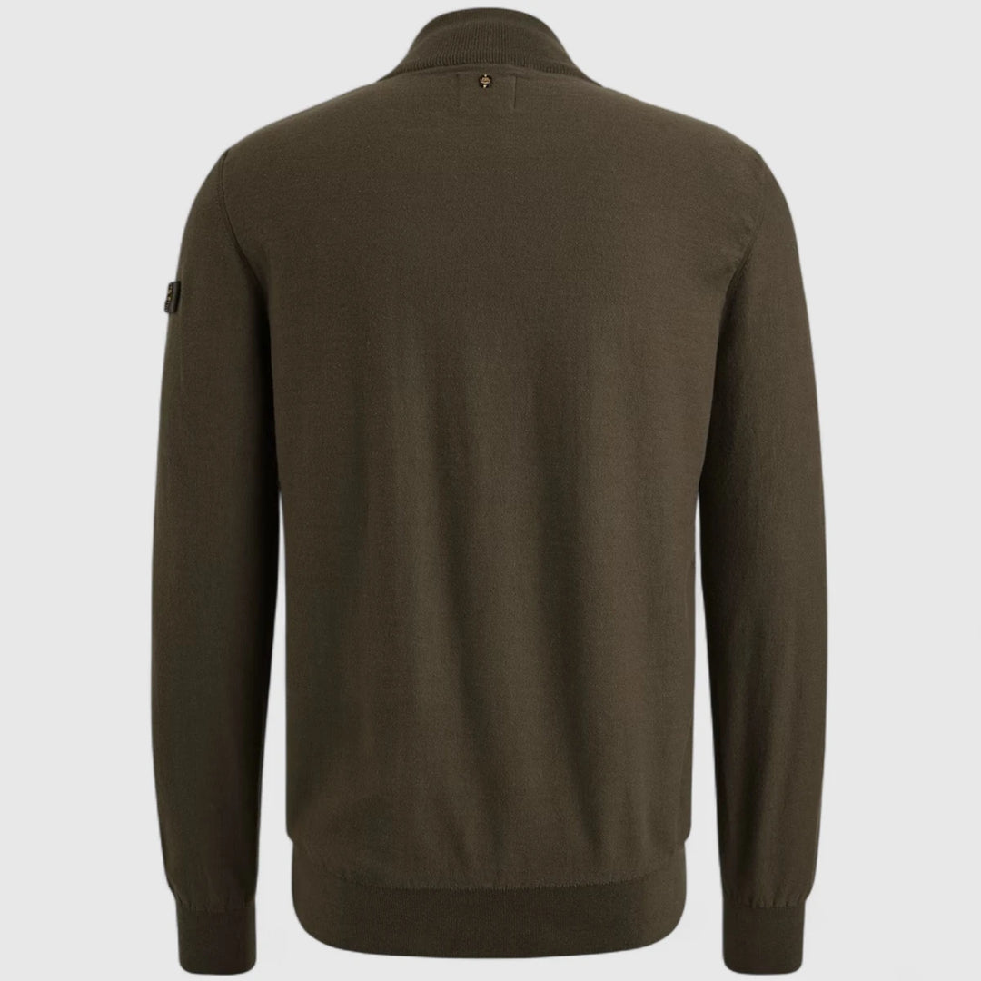 PKW2508303-8039 PME Legend Knitwear Half Zip Collar Cotton Beluga/ Groen