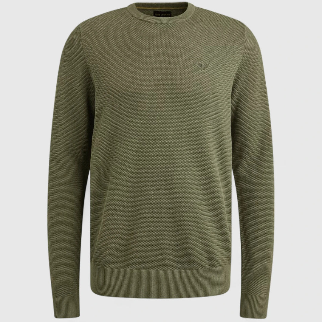 PKW2508324-6379 PME Legend Knitwear Cotton Modal Oil Green / Groen