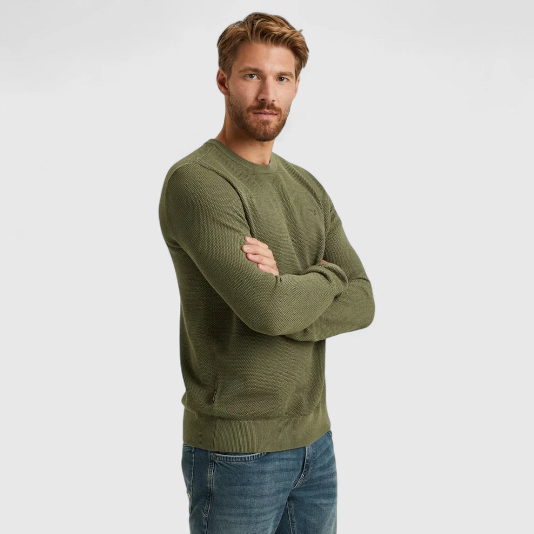 PKW2508324-6379 PME Legend Knitwear Cotton Modal Oil Green / Groen