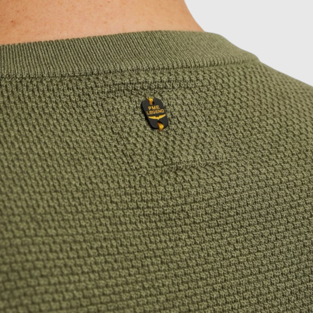 PKW2508324-6379 PME Legend Knitwear Cotton Modal Oil Green / Groen