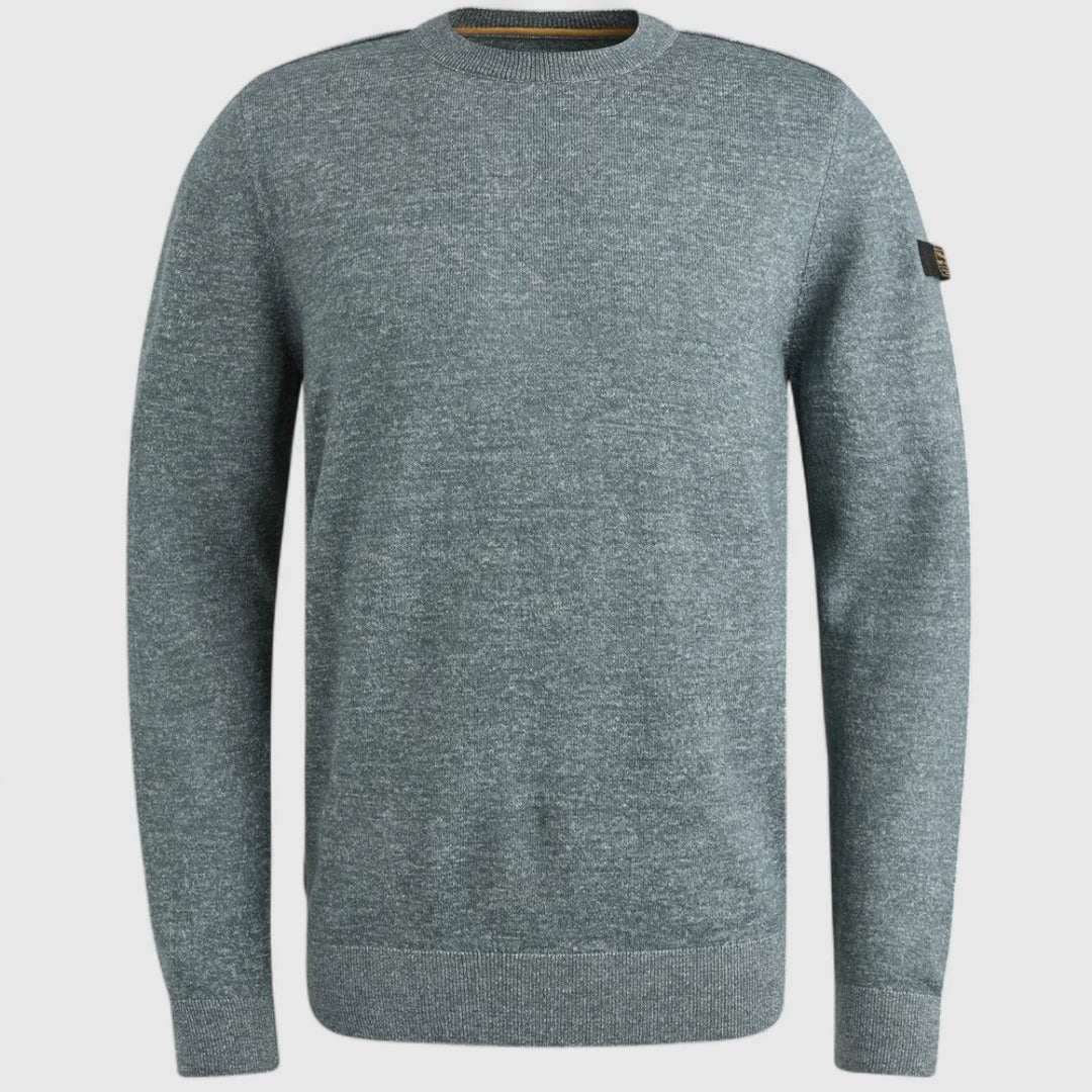 PKW2508335-5226 PME Legend Knitwear Round Neck Soft Blend Silver Blue