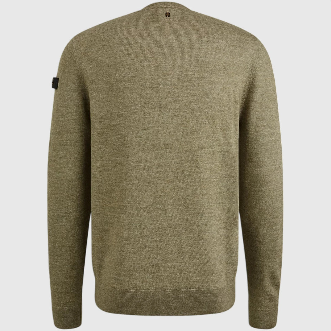 PKW2508335-6379 PME Legend Knitwear Round Neck Soft Blend Oil Green