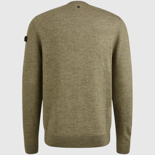 PKW2508335-6379 PME Legend Knitwear Round Neck Soft Blend Oil Green