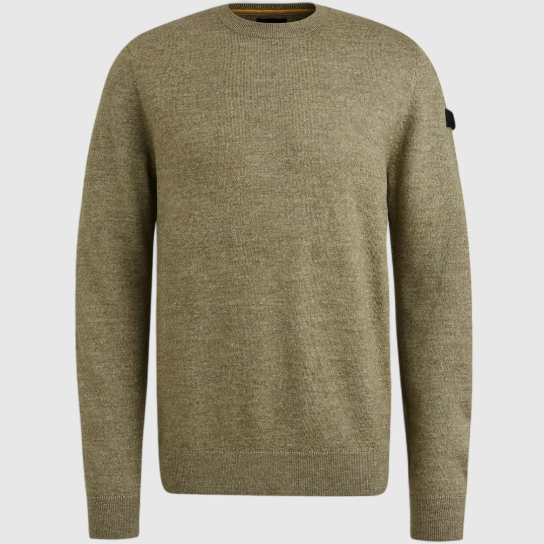 PKW2508335-6379 PME Legend Knitwear Round Neck Soft Blend Oil Green