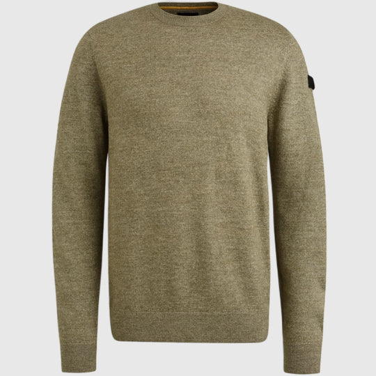 PKW2508335-6379 PME Legend Knitwear Round Neck Soft Blend Oil Green
