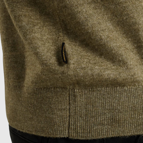 PKW2508335-6379 PME Legend Knitwear Round Neck Soft Blend Oil Green