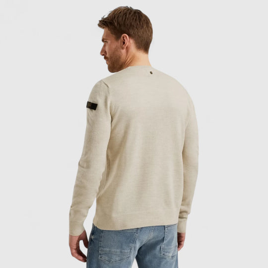 PKW2508335-7013 PME Legend Knitwear Round Neck Soft Blend Bone White