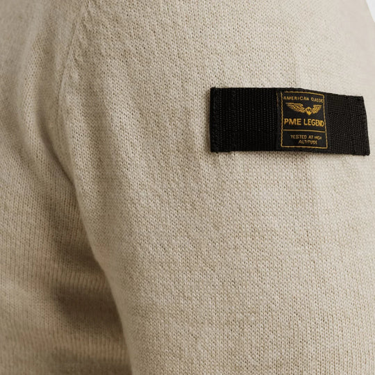 PKW2508335-7013 PME Legend Knitwear Round Neck Soft Blend Bone White