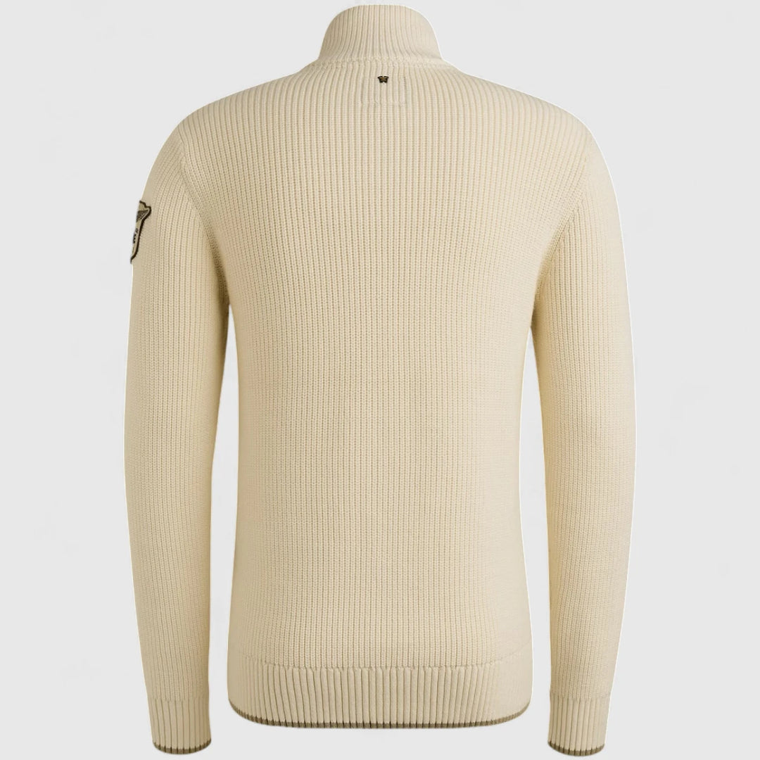 PKW2509324-7013 PME Legend Knitwear Half Zip Collar Cotton Mix Yarn Bone White / Wit