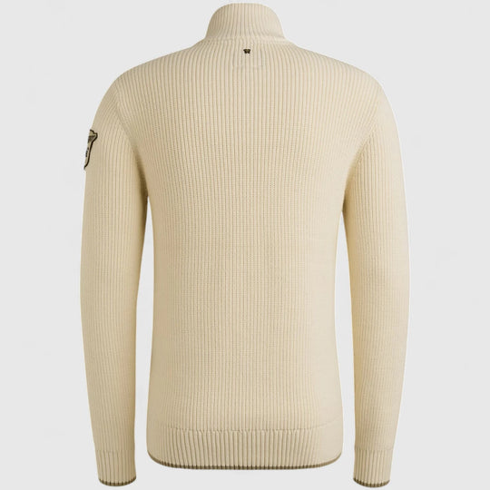 PKW2509324-7013 PME Legend Knitwear Half Zip Collar Cotton Mix Yarn Bone White / Wit