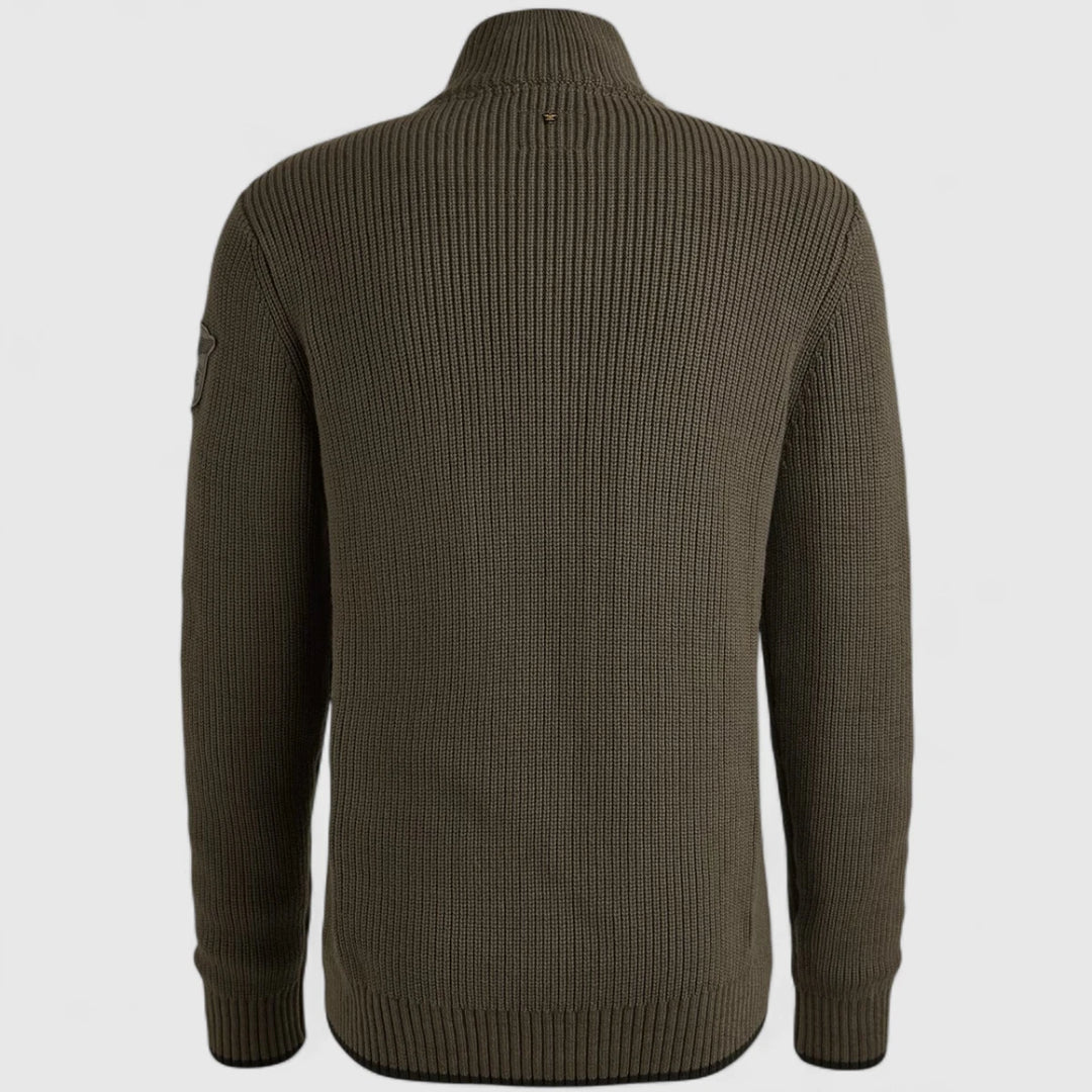 PKW2509324-8039 PME Legend Knitwear Half Zip Collar Cotton Mix Yarn Beluga / Grijs