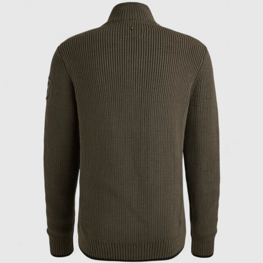 PKW2509324-8039 PME Legend Knitwear Half Zip Collar Cotton Mix Yarn Beluga / Grijs