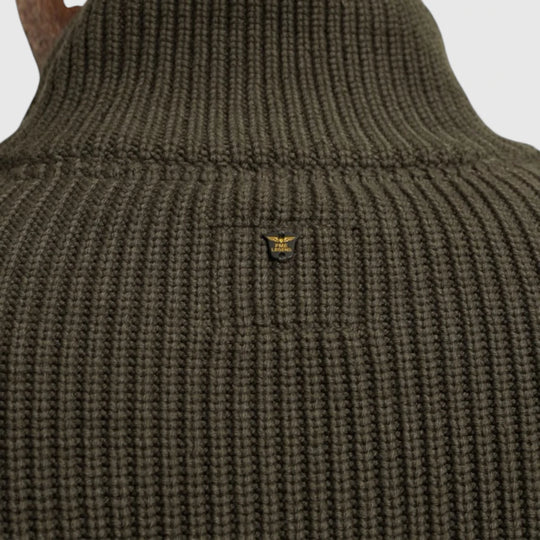 PKW2509324-8039 PME Legend Knitwear Half Zip Collar Cotton Mix Yarn Beluga / Grijs