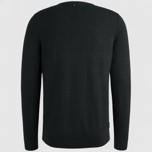 PKW2510300-5281 PME Legend Round Neck Cotton Mouline Salute / Donkerblauw