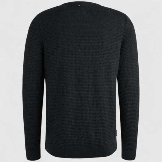 PKW2510300-5281 PME Legend Round Neck Cotton Mouline Salute / Donkerblauw