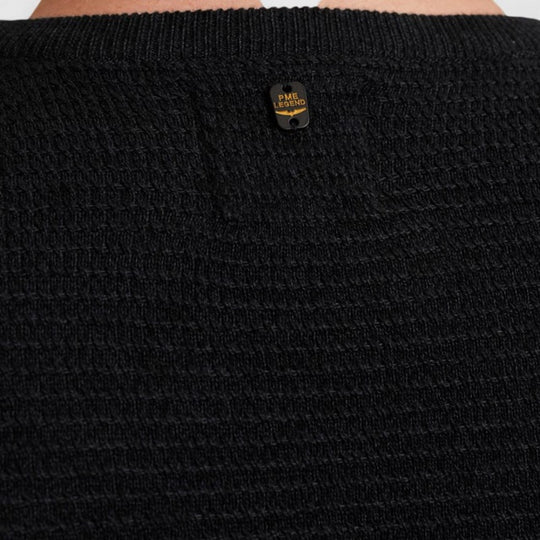 PKW2510300-5281 PME Legend Round Neck Cotton Mouline Salute / Donkerblauw