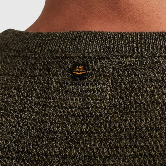 PKW2510300-6389 PME Legend Round Neck Cotton Mouline Dusky Green
