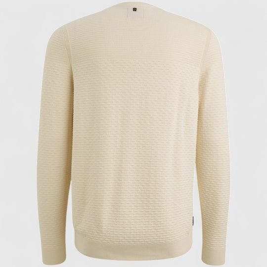 PKW2510300-7013 PME Legend Round Neck Cotton Mouline Bone White