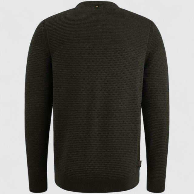 PKW2510300-999 PME Legend Round Neck Cotton Mouline Black / Zwart