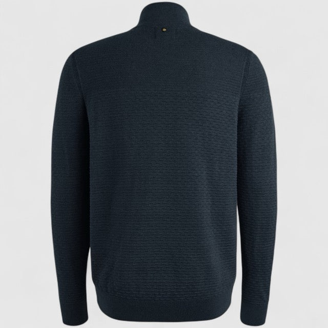 PKW2510301-5281 PME Legend Half zip collar cotton mouline (Organic) Salute/ Donkerblauw