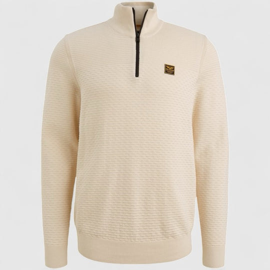 PKW2510301-7013 PME Legend Half zip collar cotton mouline (Organic) Bone White