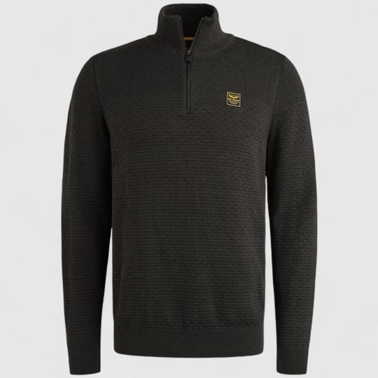 PKW2510301-999 PME Legend Half zip collar cotton mouline (Organic) Black / Zwart
