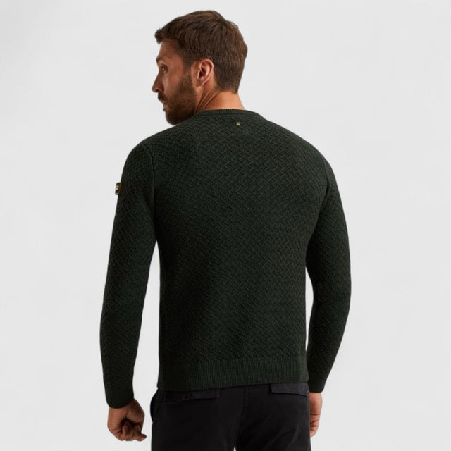 PKW2510304-6027 PME Legend Knitwear Mouline Structure Darkest Spruce / Groen