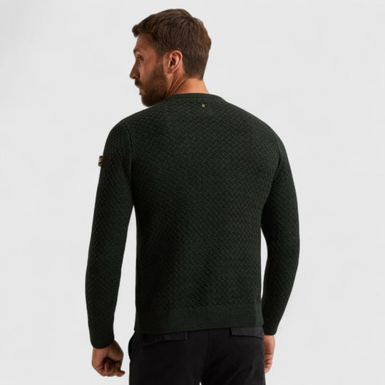 PKW2510304-6027 PME Legend Knitwear Mouline Structure Darkest Spruce / Groen