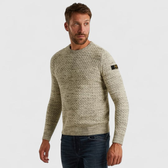 PKW2510304-7013 PME Legend Knitwear Mouline Structure Bone White / Wit