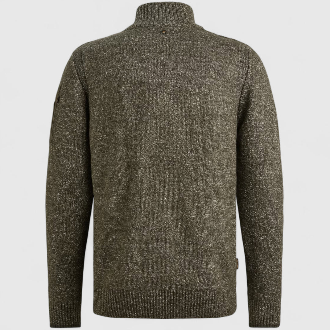 PKW2510314-940 PME Legend Knitwear Half Zip Collar Soft Blend Mid Grey Melee / Grijs