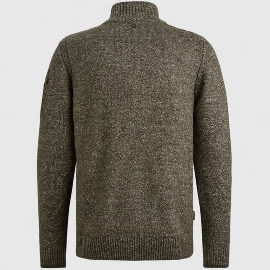 PKW2510314-940 PME Legend Knitwear Half Zip Collar Soft Blend Mid Grey Melee / Grijs