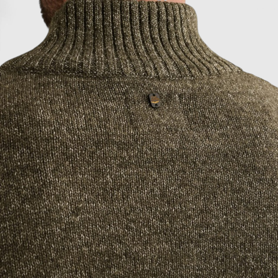 PKW2510314-940 PME Legend Knitwear Half Zip Collar Soft Blend Mid Grey Melee / Grijs