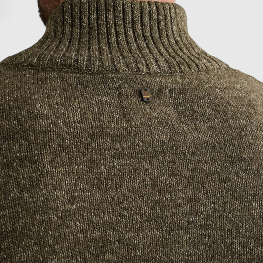 PKW2510314-940 PME Legend Knitwear Half Zip Collar Soft Blend Mid Grey Melee / Grijs
