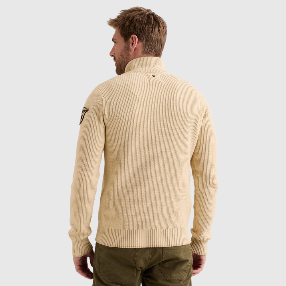 PME Legend Trui Half Zip met Gemixte Structuren