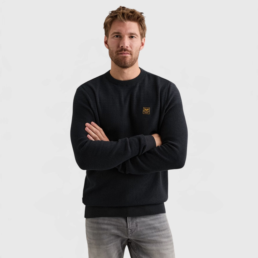 PKW2610300-5281 PME Legend Trui Cotton Mouliné Salute / Marineblauw