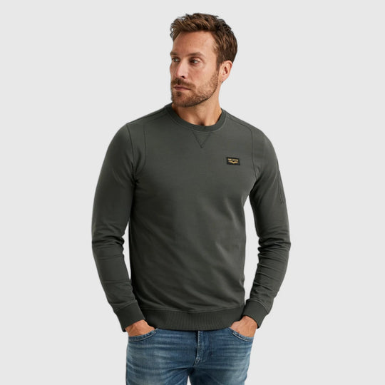 PLS0000431-8039 PME Legnd Round Neck Airstrip Sweat Beluga