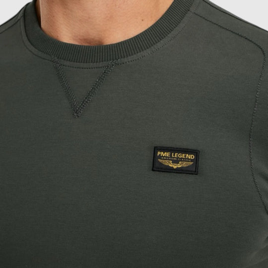 PLS0000431-8039 PME Legnd Round Neck Airstrip Sweat Beluga