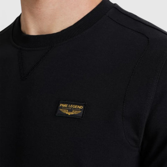 PLS0000431-999 PME Legend Round Neck Airstrip Sweat Black