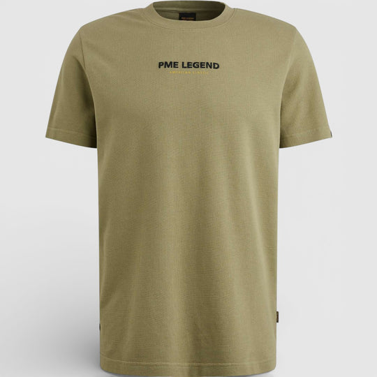 PTSS2508564-6379 PME Legend T-Shirt Van wafelstructuur Jersey Oil Green / Groen