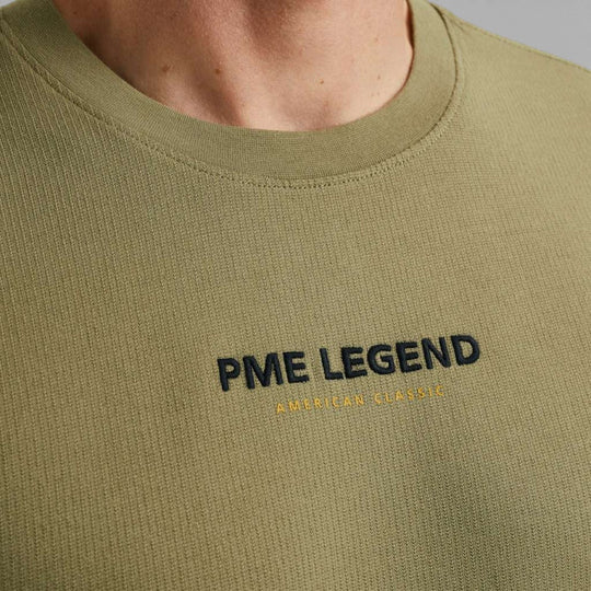 PTSS2508564-6379 PME Legend T-Shirt Van wafelstructuur Jersey Oil Green / Groen