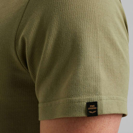 PTSS2508564-6379 PME Legend T-Shirt Van wafelstructuur Jersey Oil Green / Groen