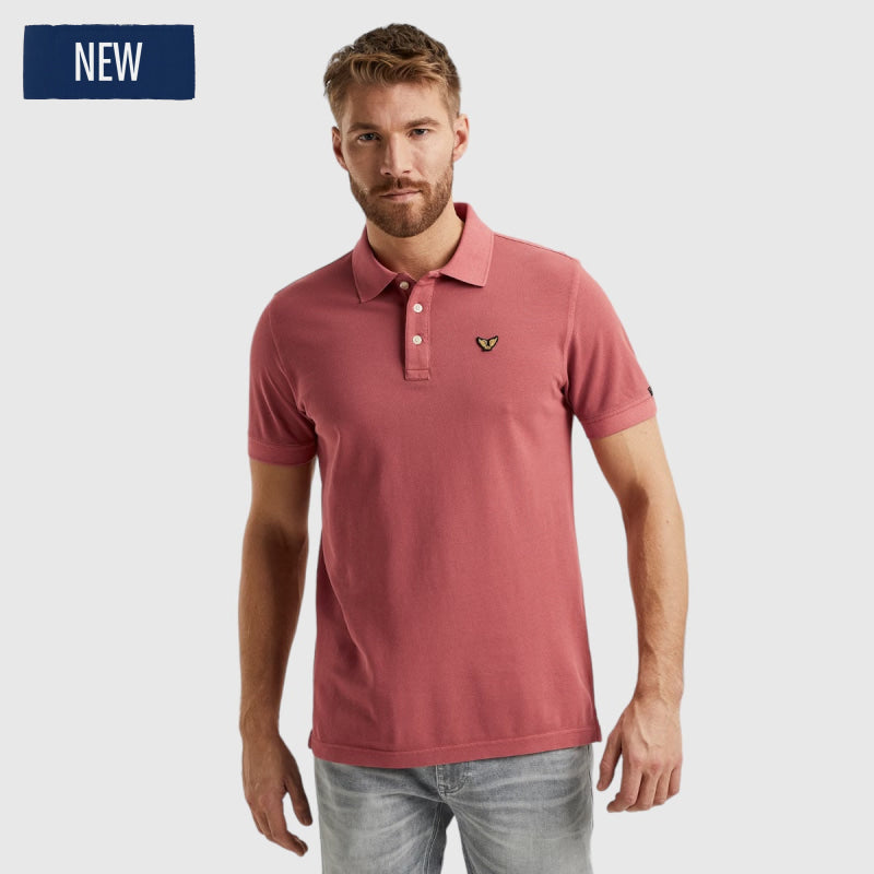 ppss2402850-3042 short sleeve polo garment pique pme legend red
