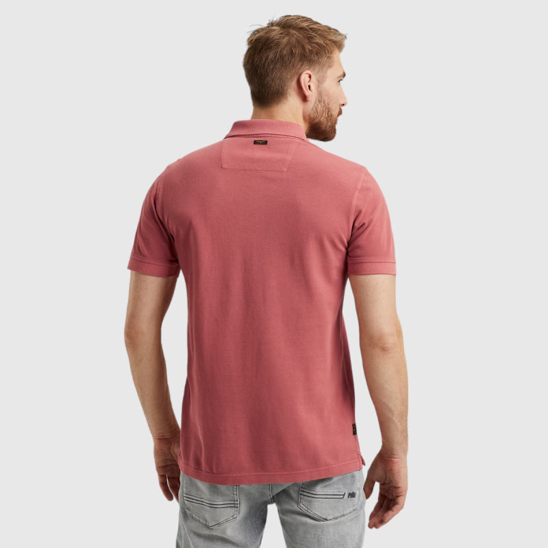 ppss2402850-3042 short sleeve polo garment pique pme legend red back