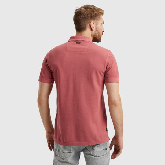 ppss2402850-3042 short sleeve polo garment pique pme legend red back