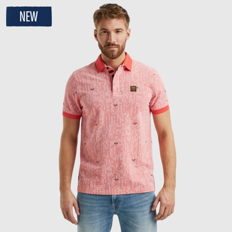 pps2404851-3062 polo two tone pique printed pme legend polo coral