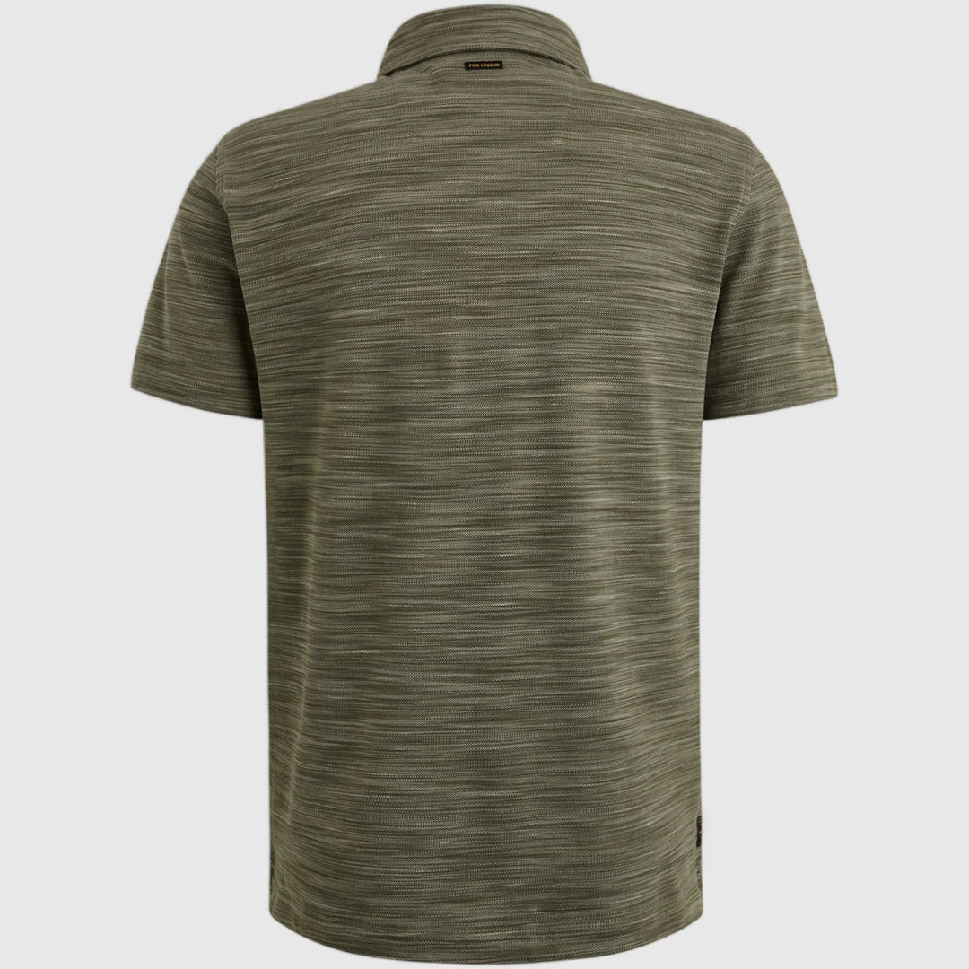 PPSS2504853-6149 PME Legend Polo Stripe Space Dyed Deep Lichen Green