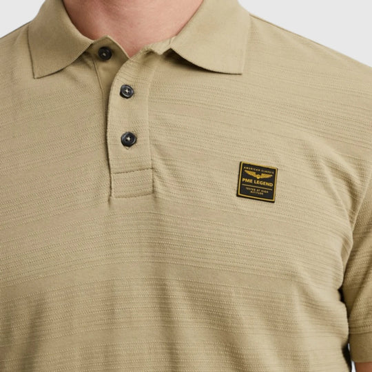 PPSS2504854-6386 PME Legend Polo Jacquard Jersey Stripe Gray Green
