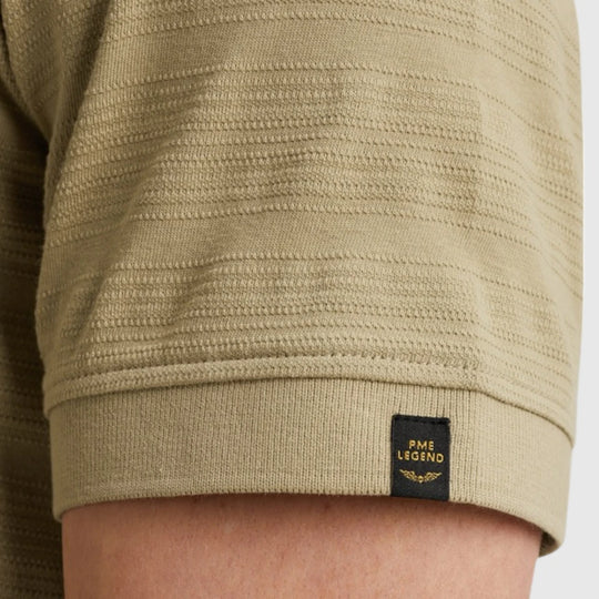 PPSS2504854-6386 PME Legend Polo Jacquard Jersey Stripe Gray Green